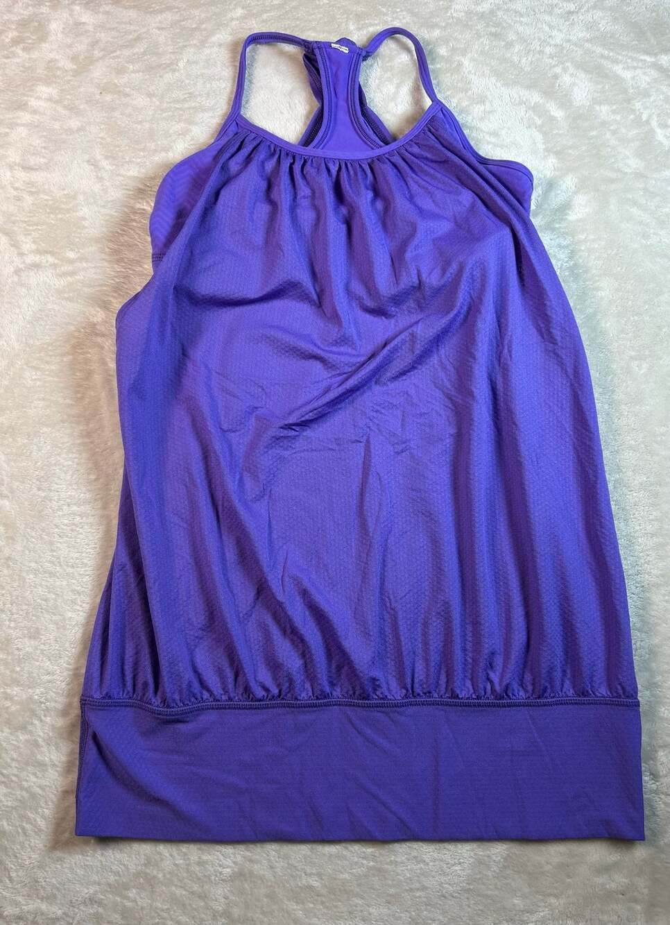 Lululemon No Limits Tank Top Size 6 Purple Chevron Built In Bra Racerback